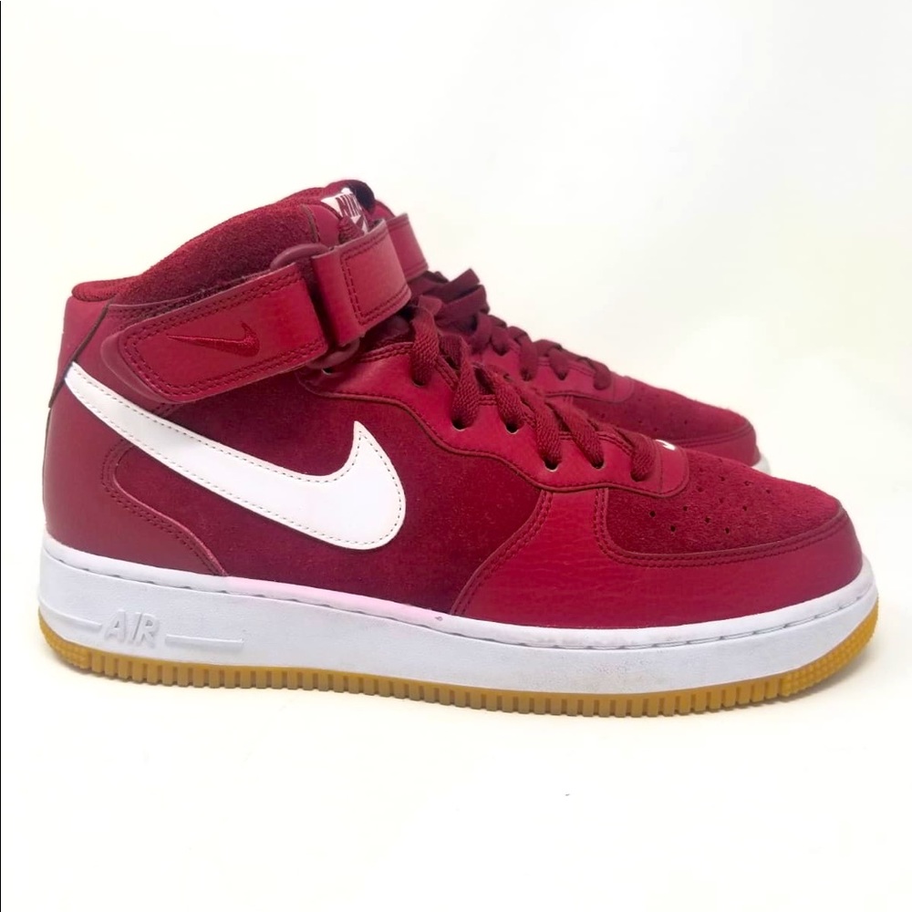 Nike Air Force 1 Mid '07 'Team Red White' Mens Sneakers Size 8.5